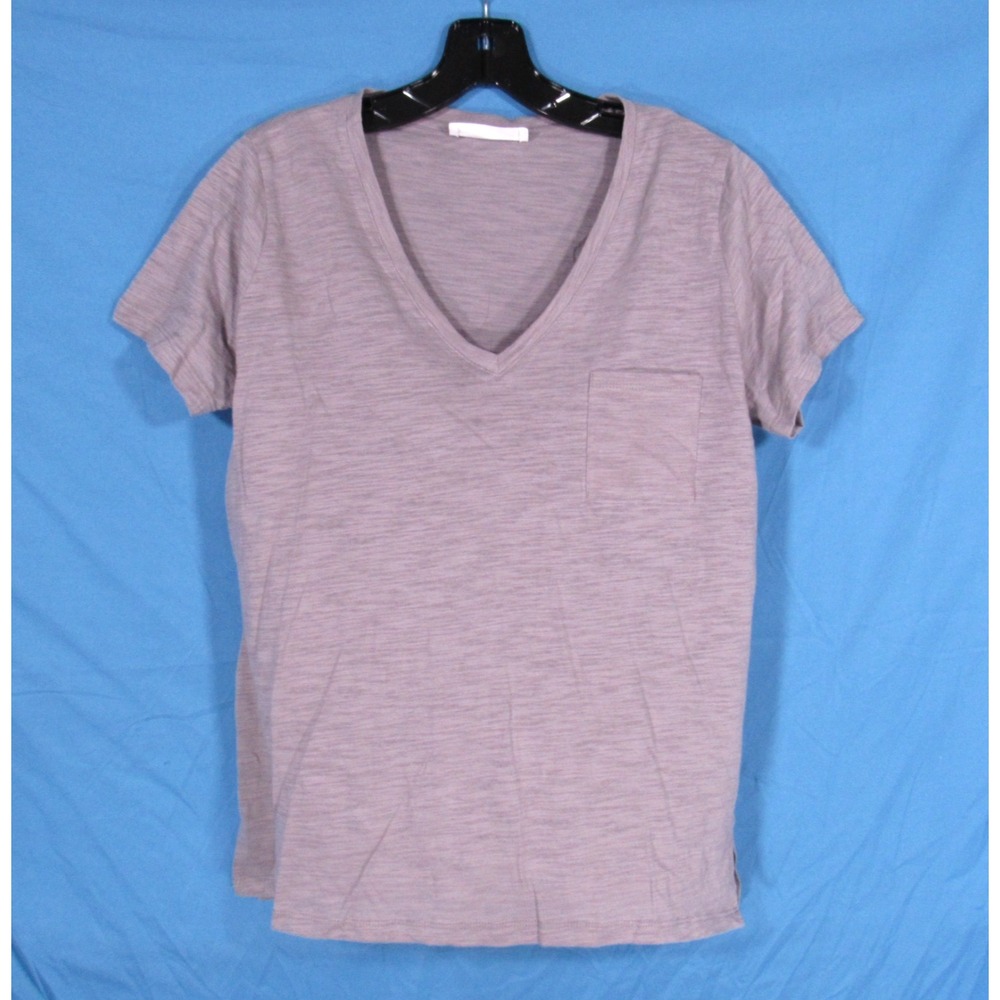 YOU CAN ALWAYS COME CRASH AT MY PLACE Gray SLUB KNIT Pocket T-SHIRT/TOP Sz M